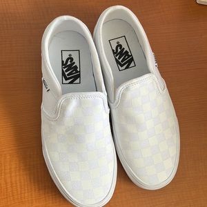 White checkered Vans